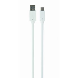 USB kabelis Gembird USB-A - USB-C, 3.0, 36W, 50cm, balts