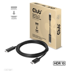 Video kabelis Club3D DisplayPort 1.4 - HDMI 2.1, 3m, melns