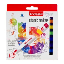 Flomasteri, tekstilam, 8 krāsas, Bruynzeel