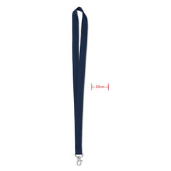 Tekstila aukla personas kartei, 45 cm, ar karabīni, tumši zila