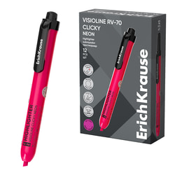 Marķieris, teksta, automātisks, 0.6-3.5 mm, rozā, Erich Krause Visioline RV-70 Clicky Neon