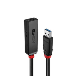 USB kabelis Lindy USB-A, 3.2 Gen 1, aktīvais pagarinātājs, 3m, melns