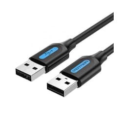 USB kabelis Vention USB-A - USB-A, 2.0, 2A, 1.5m, melns