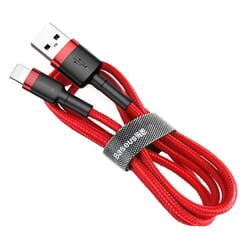 USB kabelis Baseus USB-A - Lightning, 2.4A, 50cm, sarkans